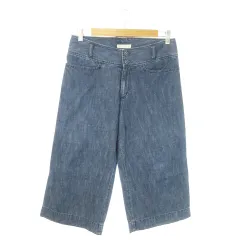 スタディオクリップ Studio Clip パンツ デニム ワイド 七分袖 コットン ゆったり 紺 ネイビー /AO23