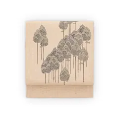 真綿紬　樹木模様