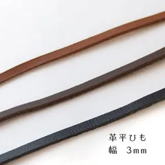 選べる3色★革平紐　幅3mm　1m×2本のサムネイル