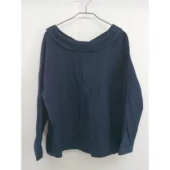 ◇ URBAN RESEARCH DOORS 襟リボン 長袖 ブラウス サイズ ONE ネイビー レディース  【中古】 【1204220002267】