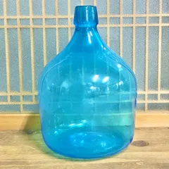 古いデミジョンボトル　ターコイズブルー　大きい瓶 気泡ガラス 花器 デミジョンボトル ガラス瓶 花瓶 ガラス インテリア フラワー