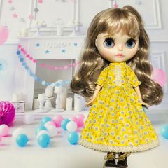 黄色の花柄ワンピース(R-3)
