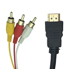 Like-You HDMI AM TO 3RCA 接続ケーブル 金メッキ コンポーネント オス テレビ ビデオ端子 1.5m