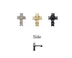 １６Ｇ軟骨ストーンクロス ボディピアス 耳ピアス 軟骨ピアス 片耳ピアス