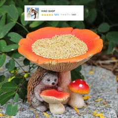 まぐれなハリネズミのきのこの樹脂の動物の置物の鳥の餌箱の飾り芝生のパティオや庭の の装飾のための