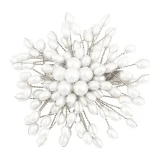 【B：シルバー×ワンサイズ】[Cream dot. クリームドット公式] コサージュ ブローチ フォーマル 卒業式 卒園式 入学式 入園式 ママスーツ パール 花 ワイヤーフラワー ビーズ ピン クリップ 華やか 大人 上品 エレガント  