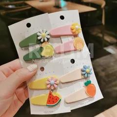 ヘアクリップ ヘアアクセ フルーツ 花 野菜 ヘアアクセアリー 可愛い セット ユニークヘアアクリップ カラフルデザイン カラフルヘアクリップ 可愛い