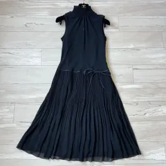 【美品】クリーニング済　コムサイズム　ロングプリーツワンピース　シアー