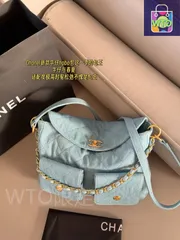 【今日特価】Chanel シャネル 24p ホボ ヒッピーポストマン 布鎖短肩帯とデニム長肩帯付き大容量-WTO輸入2