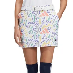 [アディダスゴルフ] ゴルフスカート グラフィックプリント ストレッチスカート レディース ホワイト J/L [ホワイト] [L]