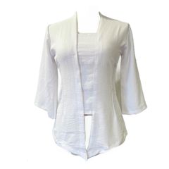 Kebaya クバヤ ストレッチ シフォン フレアスリーブ 白 インドネシア 民族衣装