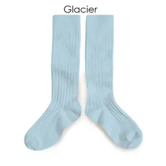【新品・未使用】collegien(コレジアン) La Haute 【Glacier】Ribbed Knee-high Socks キッズ リブニーハイ 靴下【2950】13.5cm〜21cm