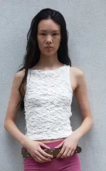 CERRIC(セリック) lace boat neck ノースリーブ