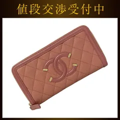 シャネル ラウンドファスナー 長財布 ピンク フィリグリー A84449
