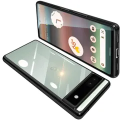 新品 Google Pixel6A ケース クリア グーグル ピクセル 6A スマホケース TPU素材 薄型 耐衝撃 カバー ストラップホール付き 落下防止 滑り止め (ブラック)