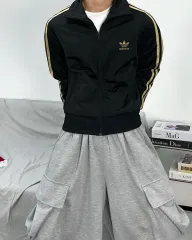 adidas(アディダス) 黒 ゴールド ファイヤーバード トラックトップス ジャージ 100