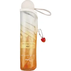 【在庫セール】［ビニール傘］旅する喫茶×Wpc. クリームソーダアンブレラ ミニ オレンジ 折りたたみ傘 雨傘 50cm レディース さくらんぼのチャーム付き アイスクリーム フォトジェニック 映え レトロ 純喫茶 Wpc. エモい グラスファイバー 丈夫