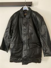 メンズレザージャケット　レザーコート　羊皮革　ブラック　Ｌサイズ　シープレザー　裏地ポリ50％他　SUBERBAN