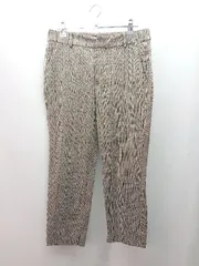 ◇ ZARA WOMAN フロントファスナー 千鳥柄 大人カジュアル テーパードパンツ サイズ34 ダークブラウン レディース E  【1309250033363】