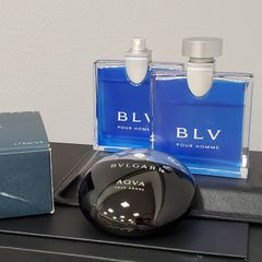 【EL6】BVLGARI ブルガリ POUR HOMME プールオム BLV ブルー 50ml / AQVA アクア 50ml　3点セット　MK10488