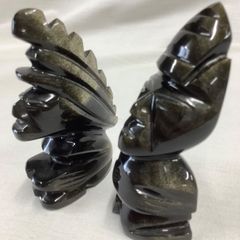 黒曜石　オブシディアン　メキシコ　インディアン　置物　C675