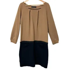 GREEN LABEL RELAXING　ひざ丈ワンピース　日本製　ベージュ/黒