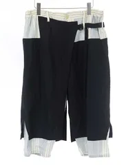 Yohji Yamamoto POUR HOMME ヨウジヤマモト プールオム 14SS ストライプ切替イージーパンツ ブラック サイズ：2のサムネイル