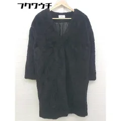 ■ AZUL BY MOUSSY アズールバイマウジー ボア 長袖 ノーカラーコート サイズM ブラック レディース  【1104150001395】