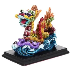 Toyvian 干支 龍 彫像 2024 年 龍 置物 中国 風水 装飾 繁栄 富 幸運 幸運 B