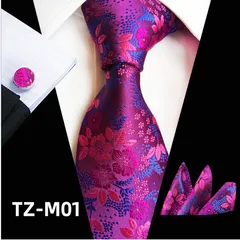 ネクタイ　チーフ　カフス　3点セット 結婚式　発表会　七五三祝い　ビジネス　パーティー　イベント　ダンスパーティー　成人式　父の日　スーツ　ワイシャツ　小物 メンズネクタイ ポケットチーフ カフスボタン 3点 セット　パープル色　紫色　ピンク色　桃色　花柄