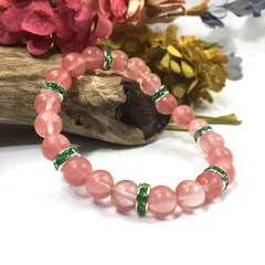 パワーストーン ブレスレット チェリークォーツ  （グリーン）レディース 女性  数珠ブレス 開運 プレゼント ギフト  [9]