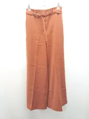 ◇ ◎ PLST プラステ センタープレス ウエストゴム キレイめ 無地 ワイドパンツ サイズS レッド レディース E  【1308160047880】