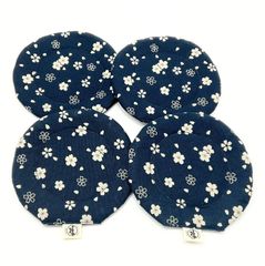 コースター 置物座布団 桜模様（紺） 12cm (4枚セット)