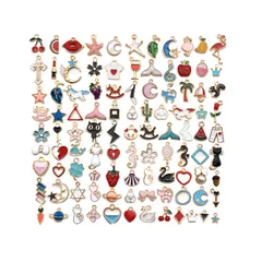 【在庫処分】ネックレス/イヤリング/ペンダント飾り 100個セット ジュエリー DIY オーナメント アクセサリーパーツ ハンドメイド DIY チャーム 手作り 贈り物 飾り物 [YFFSFDC] 工芸品 マルチカラー