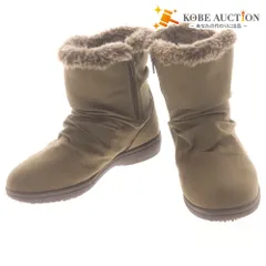 ■ MOONSTAR EVE ムーンスター ウインターブーツ 靴 シューズ ミドル ジッパー ラウンド レディース 24 カーキグレー