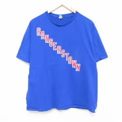 XL/古着 半袖 Tシャツ メンズ RANGERSTOWN コットン クルーネック 青 ブルー 24jun07 中古