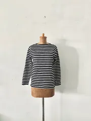 【美品】SAINT JAMES　ボーダーバスクシャツ　ウェッソン　サイズ１ XS　黒白