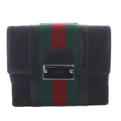 グッチ シェリーライン 二つ折り財布 黒 ブラック 赤 レッド 150672