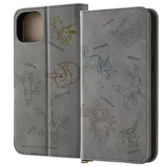 【特価商品】イングレム iPhone 15 Plus ケース/ポケットモンスター/手帳型レザーケース Raffine / イーブイ_ブイズ