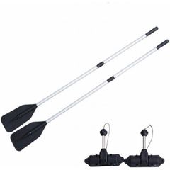 2分割式アルミ製オール2本 樹脂クラッチ アルミ オール全長132cm ボートパドル 軽量 ゴムボート 耐久性 ボード固定用 錆びない　耐UV 小型