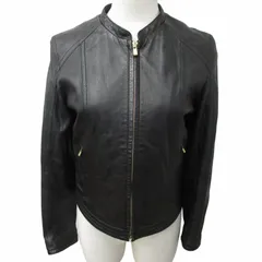 トゥモローランドコレクション TOMORROWLAND collection ライダースジャケット レザーブルゾン 革ジャン 黒 ブラック 36 約Sサイズ 0419 IBO50のサムネイル