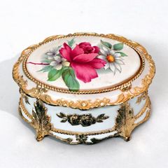 美品　フランス製 リモージュボックス 金彩 アンティーク 小物入れ　ボンボン入れ 美品 フランス製 リモージュボックス 金彩 アンティーク 小物入れ