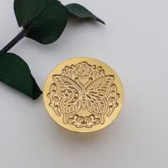 シーリングスタンプ ヘッドのみ 蝶 25mm シーリングワックス スタンプヘッド【商用OK】  sw45