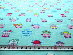 約108×80　8043 キャラクター 生地 布 星のカービィ（ カービー ） （ ブルー系 ) 　キャラクター生地 キャラクター 生地 布 男の子 女の子 入園 入学