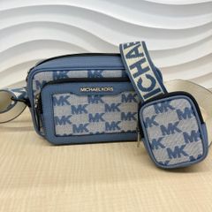 【中古】 Michael Kors （マイケルコース） COOPER ﾛｺﾞｼﾞｬｶｰﾄﾞ ｶﾒﾗﾊﾞｯｸﾞ バッグ ショルダー/メッセンジャーバッグ Shoulder Bag Blue ブルー 37S4LPCM1J461 Canvas キャンバス used: