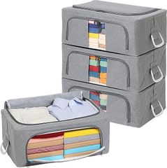 【在庫処分】アストロ 活性炭消臭 ワイヤー入り 衣類収納ケース Mサイズ 4個組 活性炭のチカラで消臭保管 ワイヤー入りで積み重ねて収納できる 上からも前からも出し入れできる 通気性の良い不織布がホコリなどの汚れをガード 3層構造の厚手生地 透明窓 持
