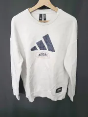 ◇ ⊇ adidas アディダス 長袖 プルオーバー スウェット トレーナー サイズL オフホワイト系 メンズ E  【1507230005069】