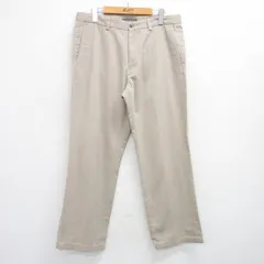 W34/古着 エディーバウアー パンツ メンズ コットン 薄ベージュ カーキ 25jun17 中古 ボトムス ロング