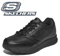 【新品 箱あり】スケッチャーズ レディース 黒 スニーカー 幅広 軽量 滑りにくい クッション 疲れない レザー風 通勤 仕事用 厚底 ローカット おしゃれ 人気 ブランド ウォーキングシューズ 50代 新作 WOMEN'S WORK 77235