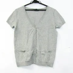 ギャップ カーディガン トップス 半袖 コットン ニット 未使用品 レディース Mサイズ グレー GAP